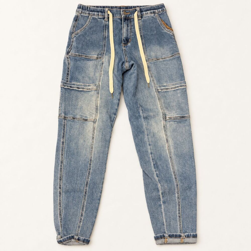 Judy Blue Cargo Jogger Jeans Women's 5/27 Blue Drawstring Utility JB8899MD